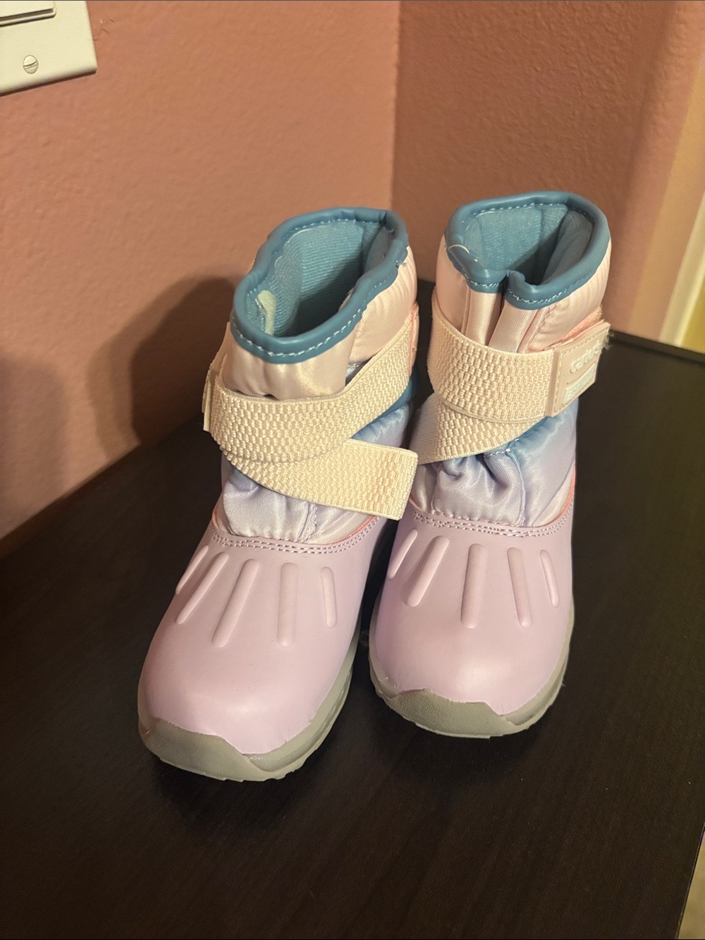 Kids Waterproof light-up Winter Boots - Pink & Blue